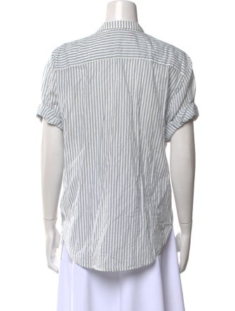Xirena Striped Short Sleeve Button-Up Top