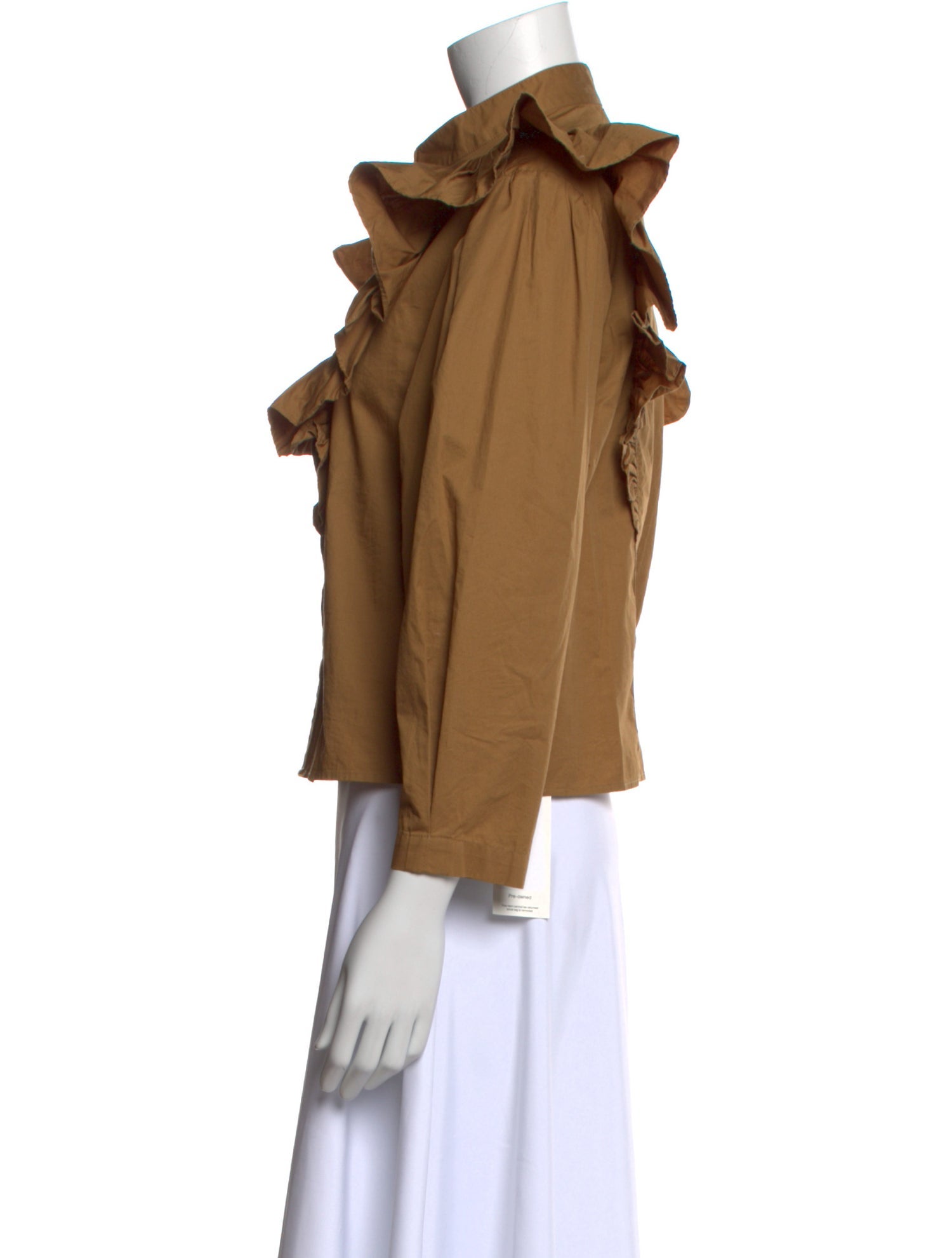 Xirena Mock Neck Three-Quarter Sleeve Button-Up Top