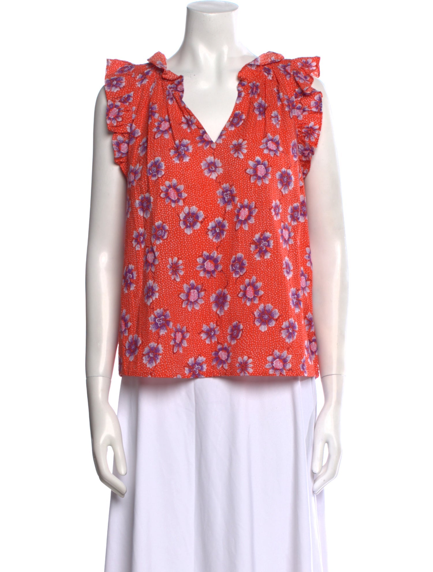 Xirena Floral Print V-Neck Blouse