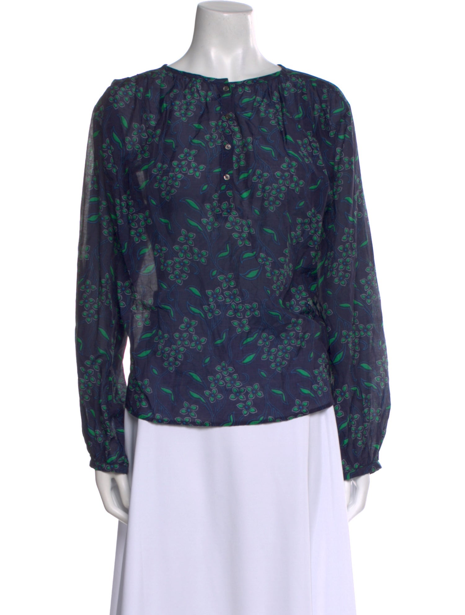 Xirena Floral Print Bateau Neckline Blouse