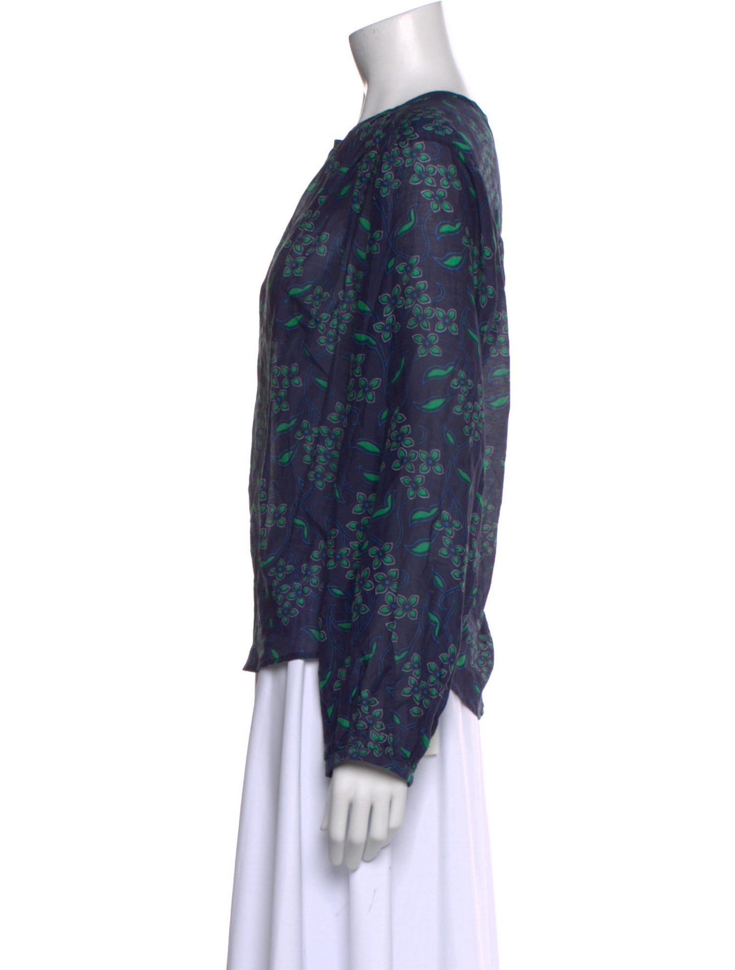 Xirena Floral Print Bateau Neckline Blouse