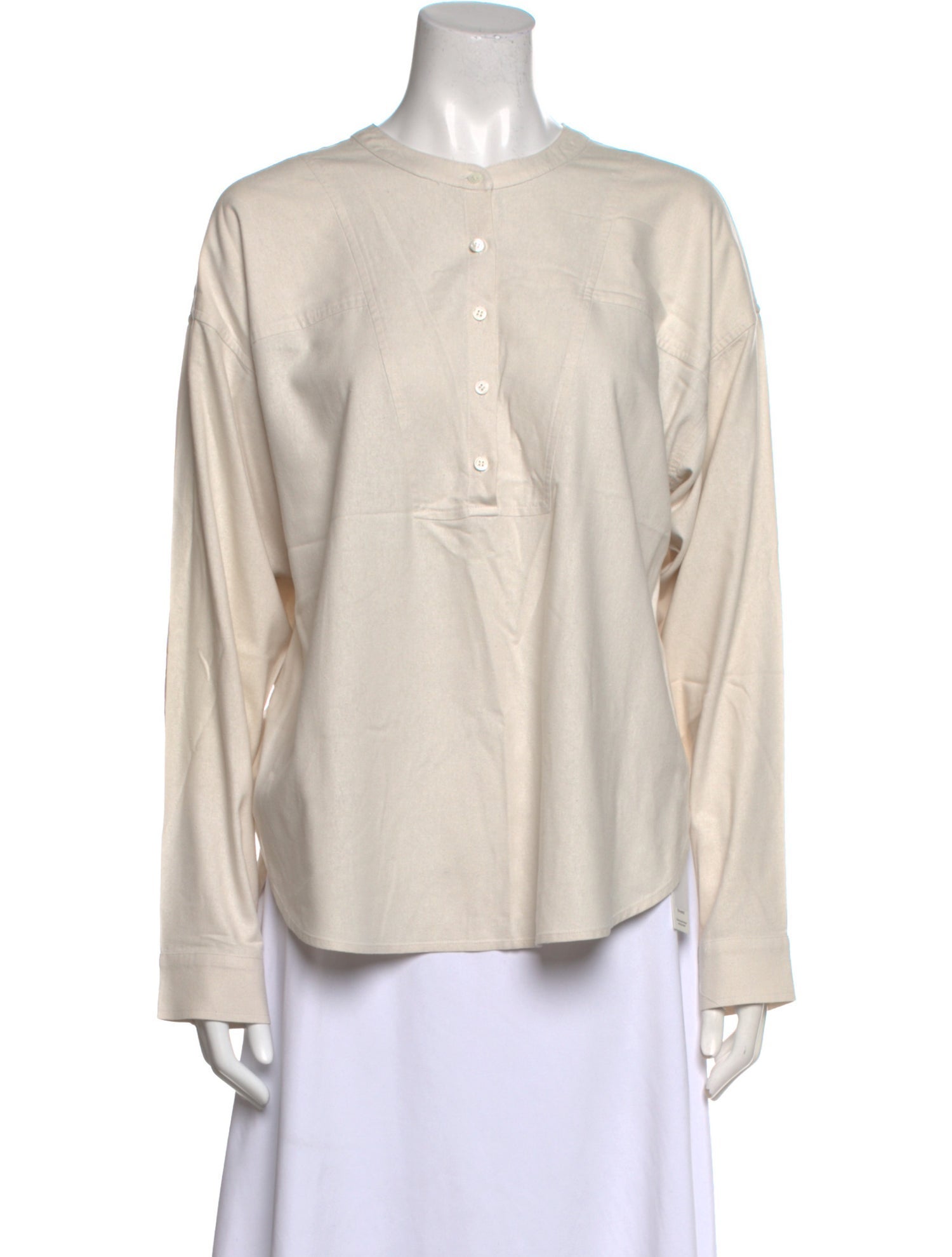 Xirena Silk Crew Neck Button-Up Top