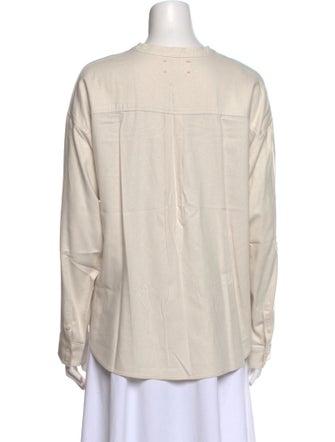Xirena Silk Crew Neck Button-Up Top