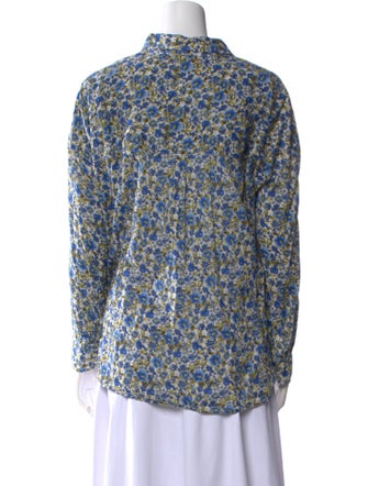 Xirena Floral Print Long Sleeve Button-Up Top