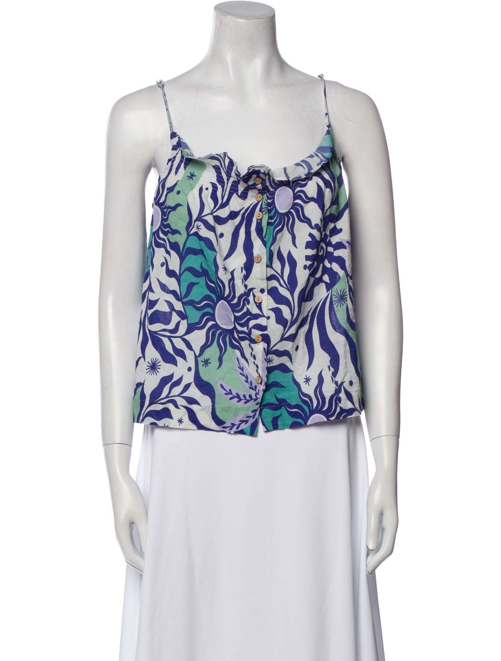 Xirena Floral Print Square Neckline Top