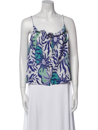 Xirena Floral Print Square Neckline Top