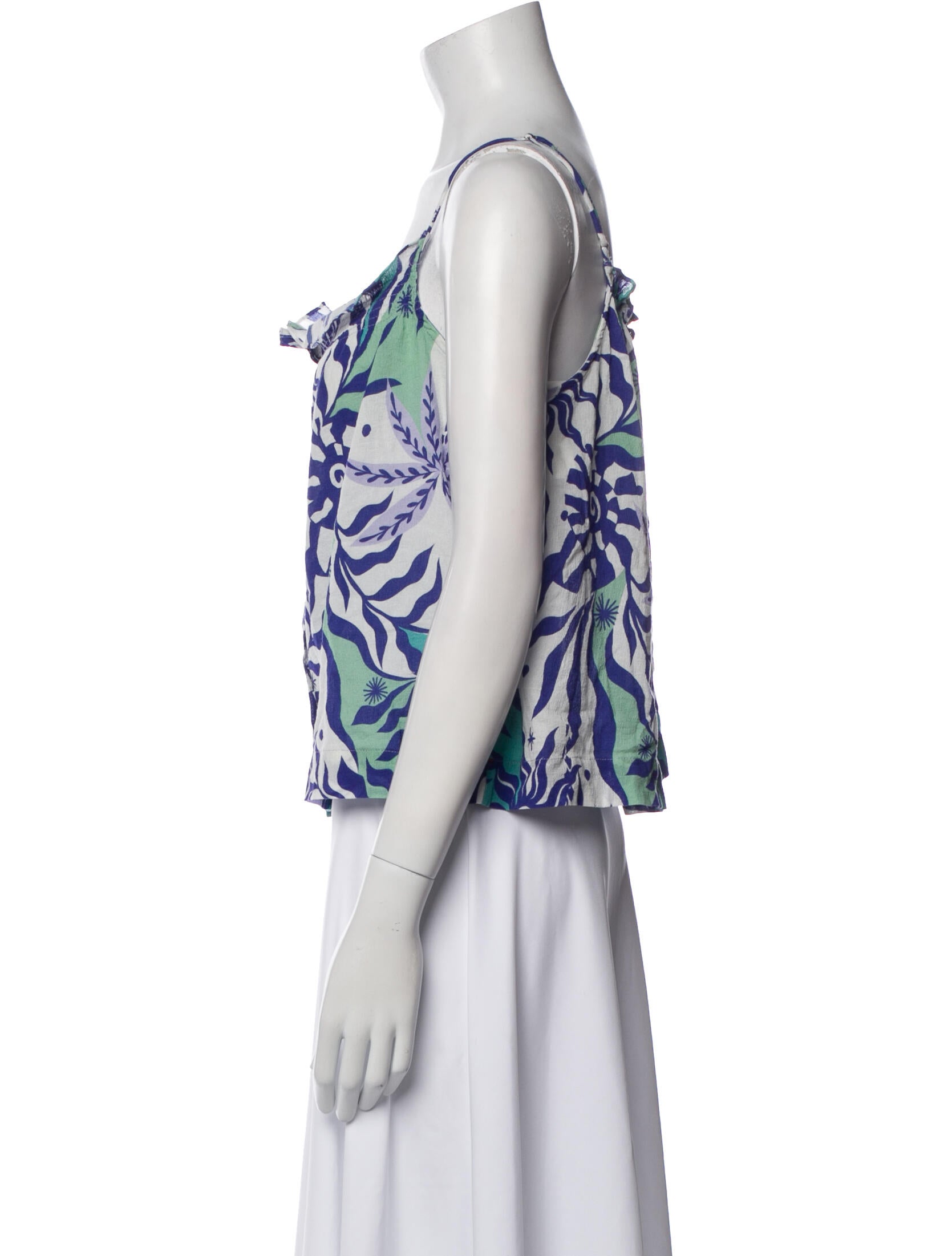 Xirena Floral Print Square Neckline Top