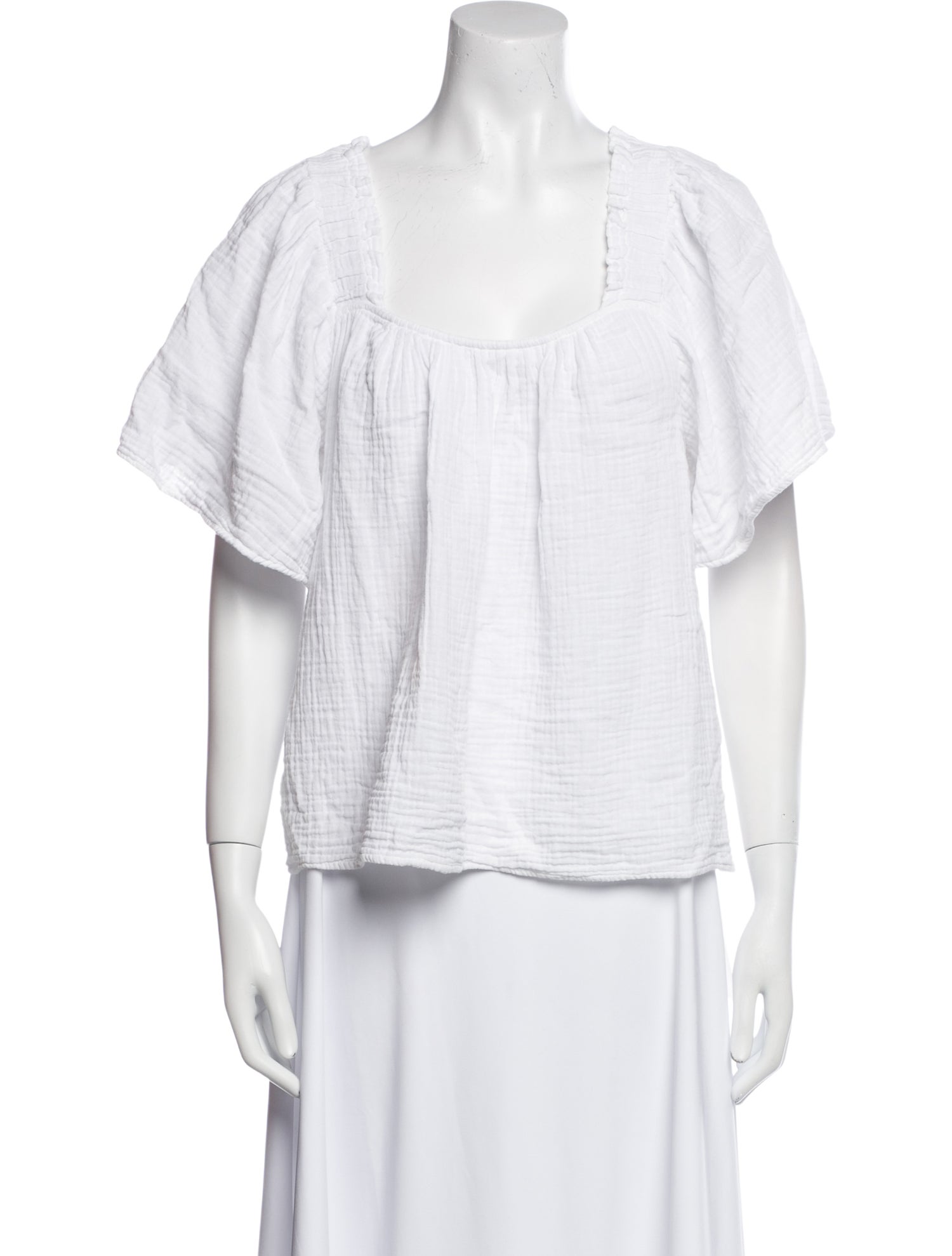Xirena Square Neckline Short Sleeve Top