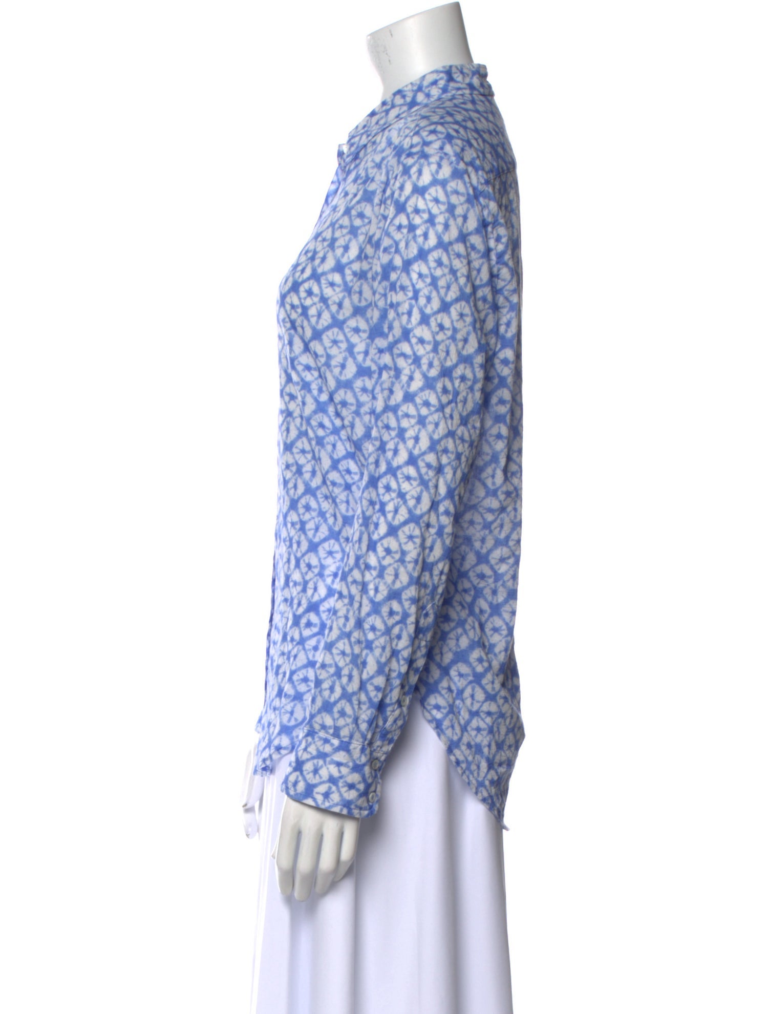 Xirena Printed Long Sleeve Button-Up Top