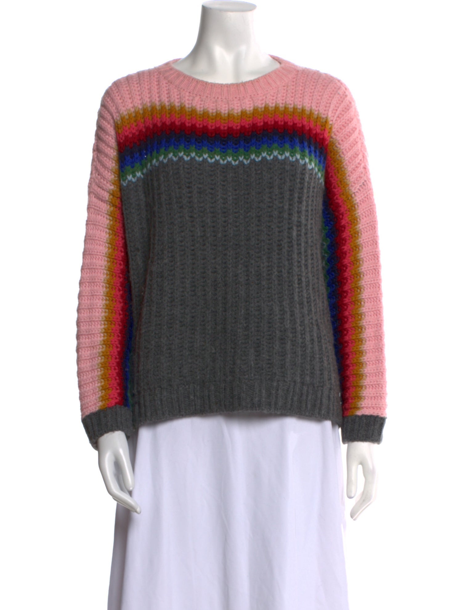 Xirena Colorblock Pattern Crew Neck Sweater