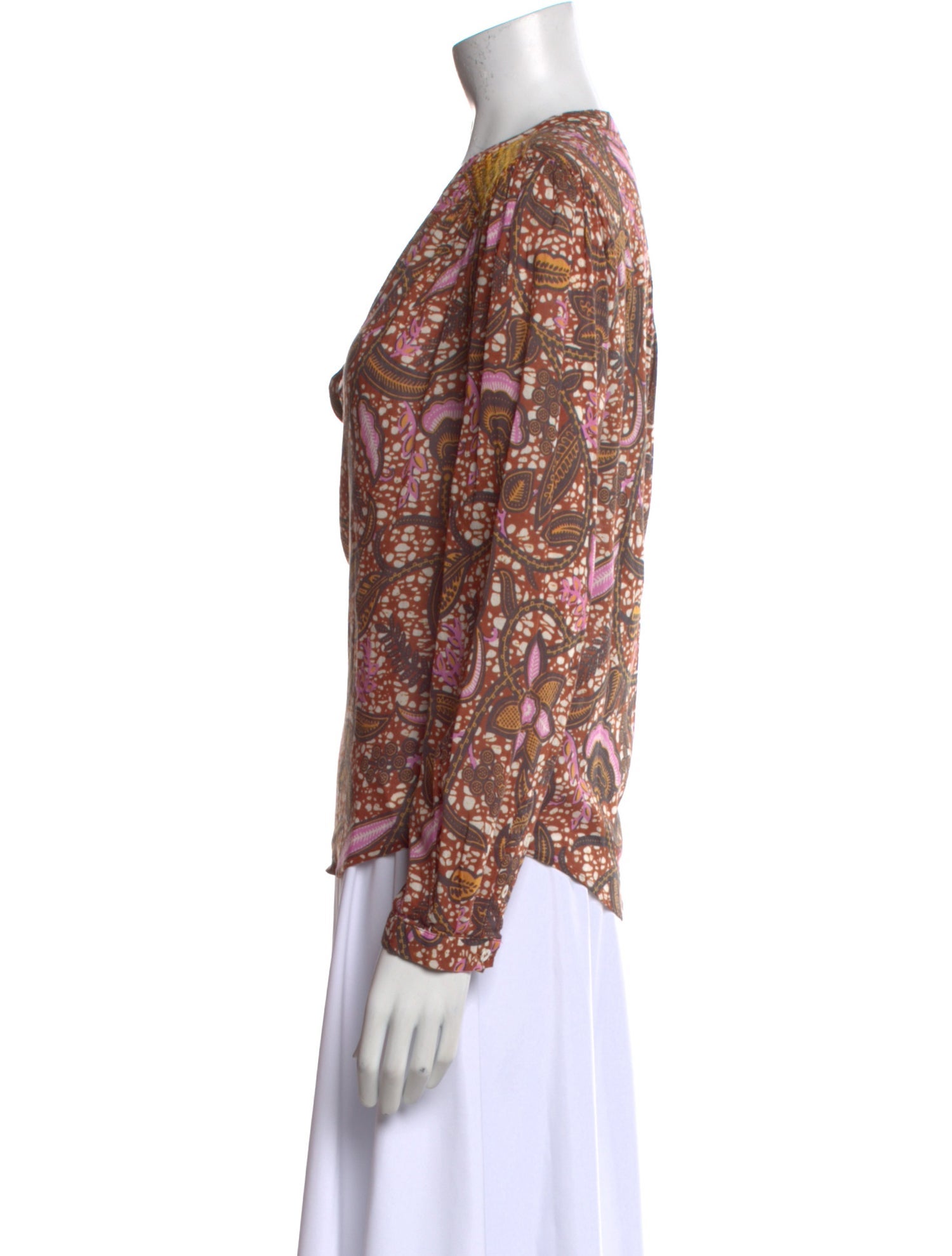 Xirena Printed V-Neck Blouse