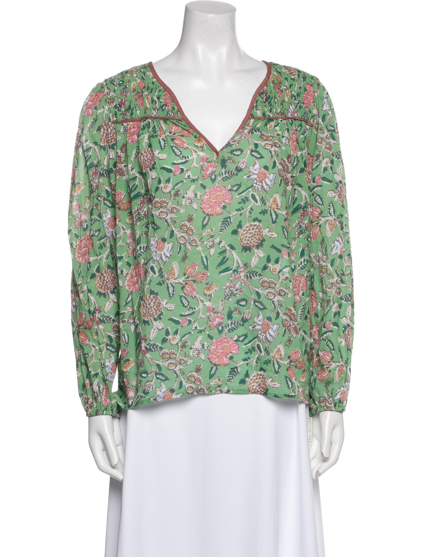 Xirena Floral Print V-Neck Blouse