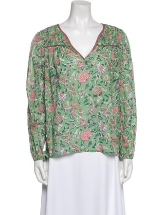 Xirena Floral Print V-Neck Blouse