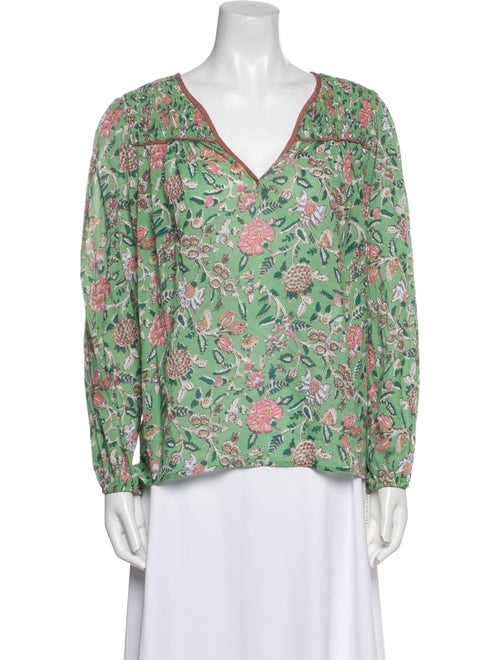 Xirena Floral Print V-Neck Blouse