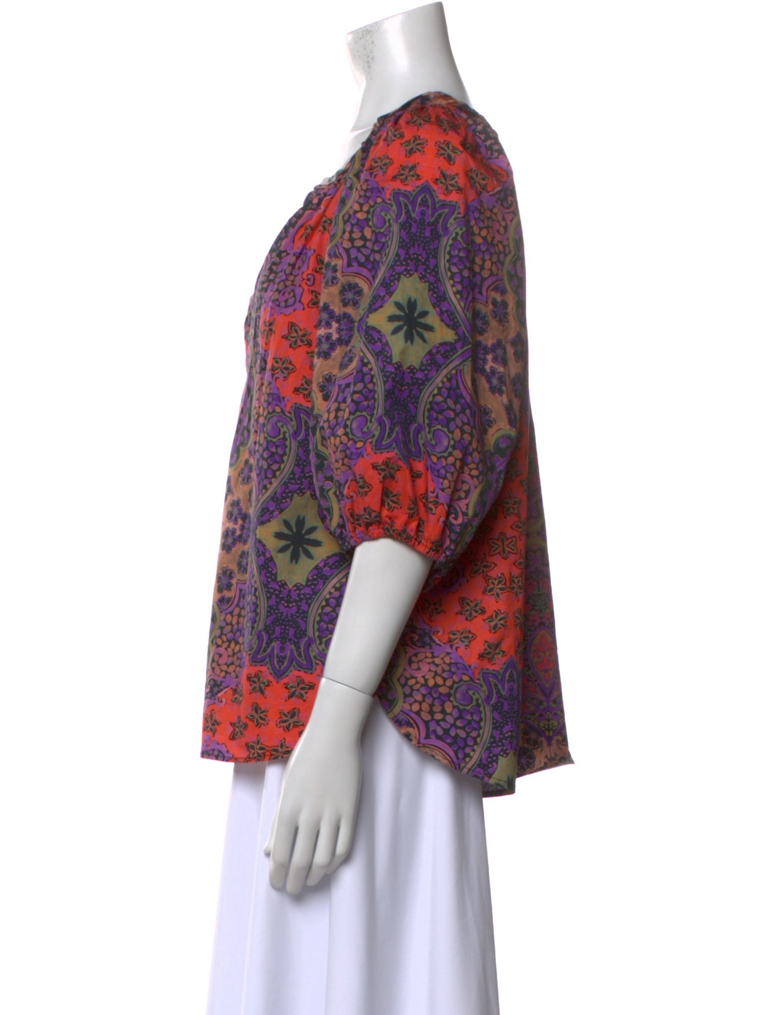 Xirena Paisley Print V-Neck Blouse