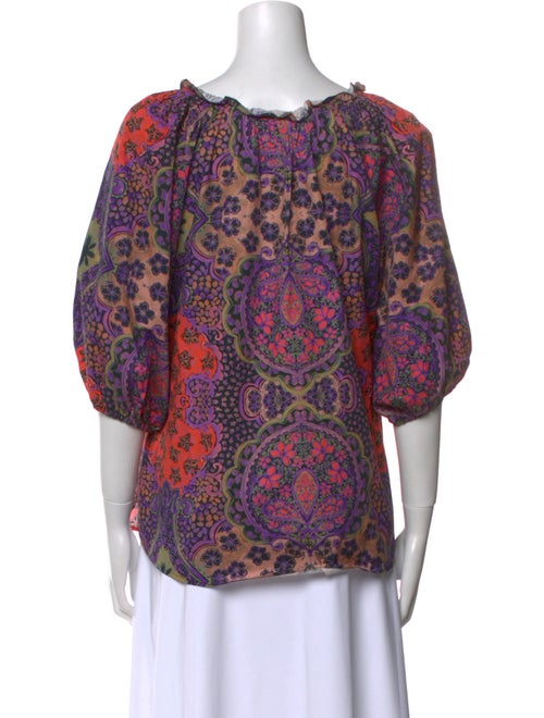 Xirena Paisley Print V-Neck Blouse