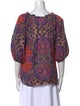 Xirena Paisley Print V-Neck Blouse