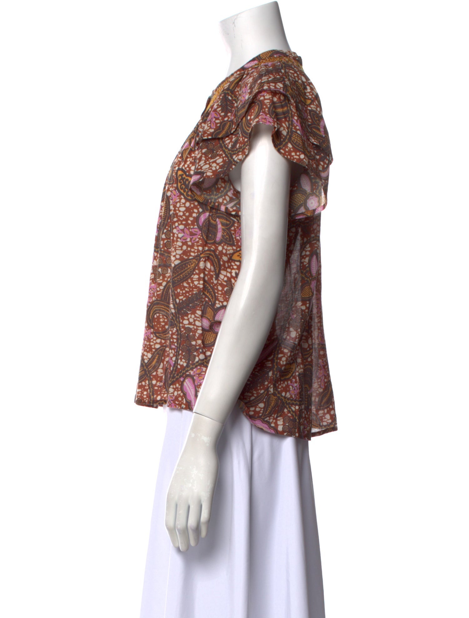 Xirena Printed Crew Neck Blouse