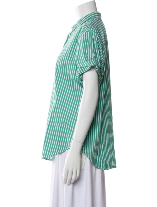 Xirena Striped Short Sleeve Button-Up Top