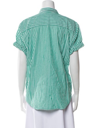 Xirena Striped Short Sleeve Button-Up Top