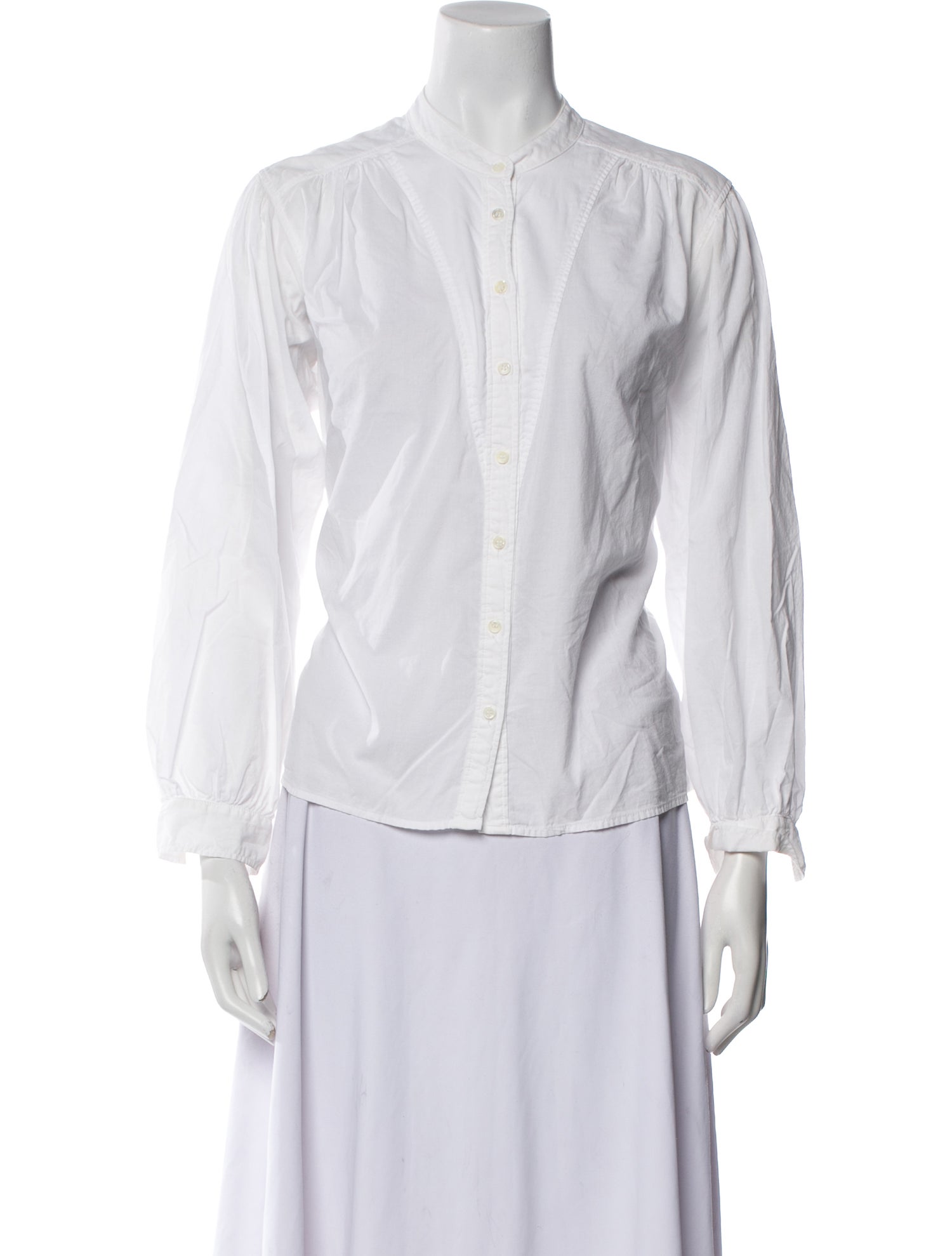 Xirena Crew Neck Long Sleeve Button-Up Top