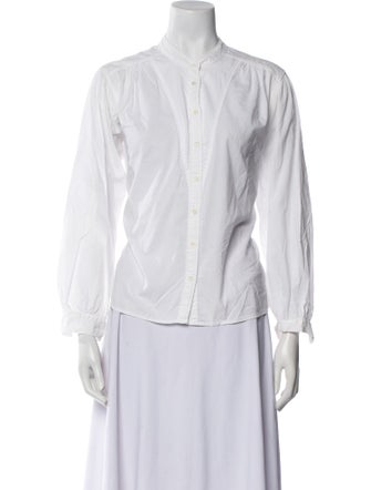 Xirena Crew Neck Long Sleeve Button-Up Top