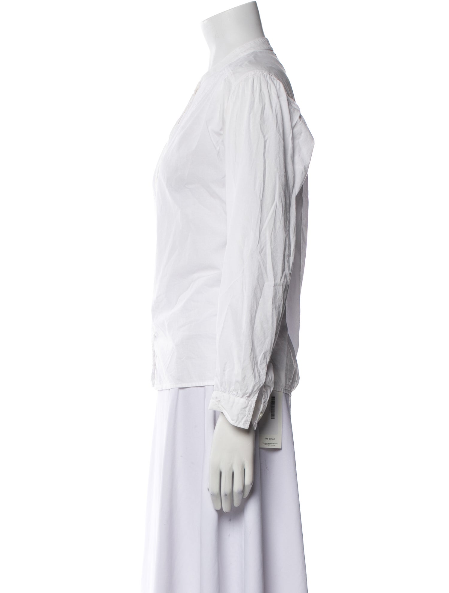 Xirena Crew Neck Long Sleeve Button-Up Top