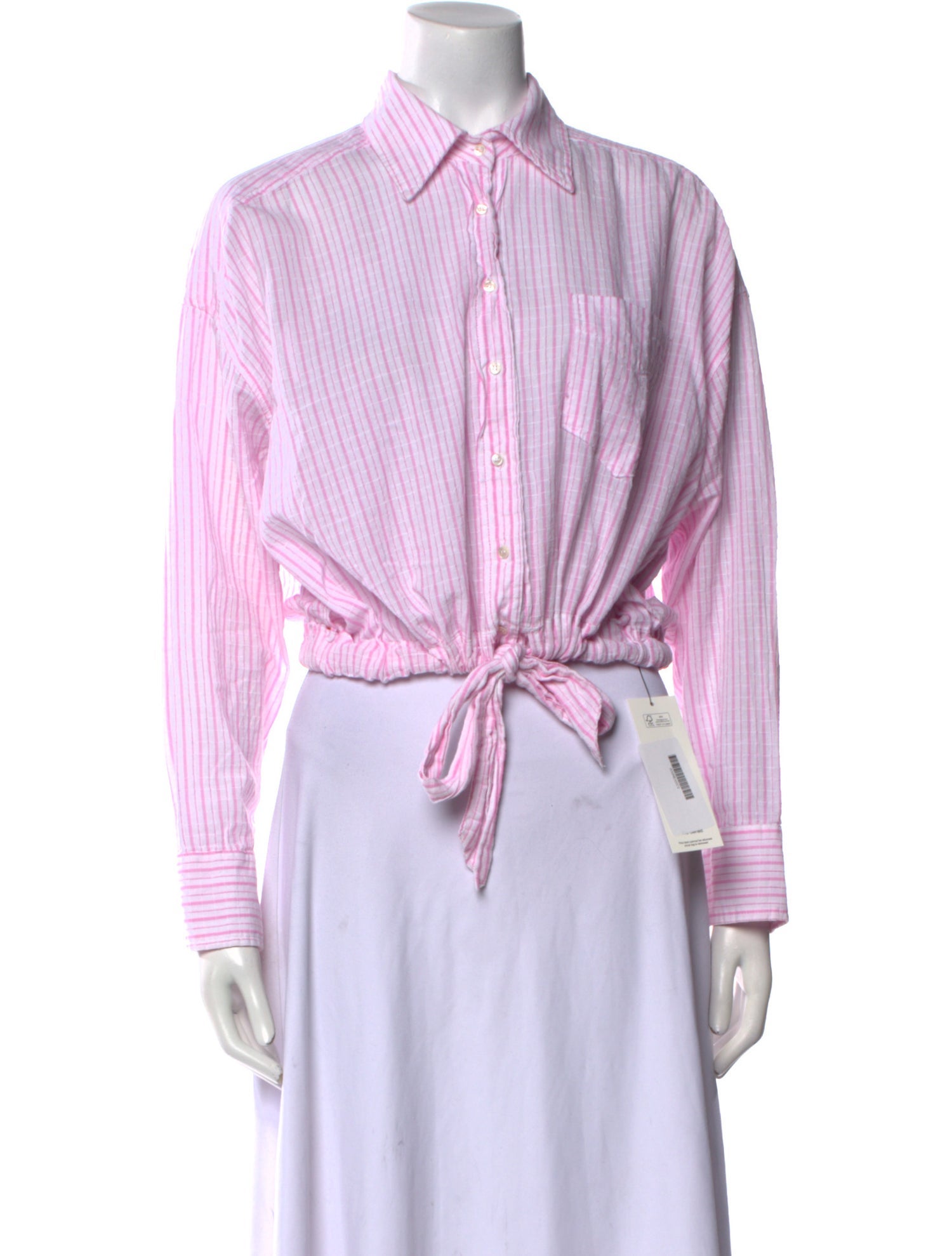 Xirena Striped Long Sleeve Crop Top