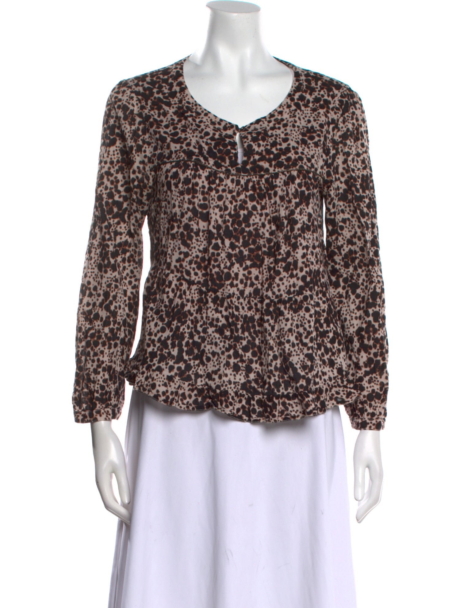 Xirena Printed V-Neck Blouse