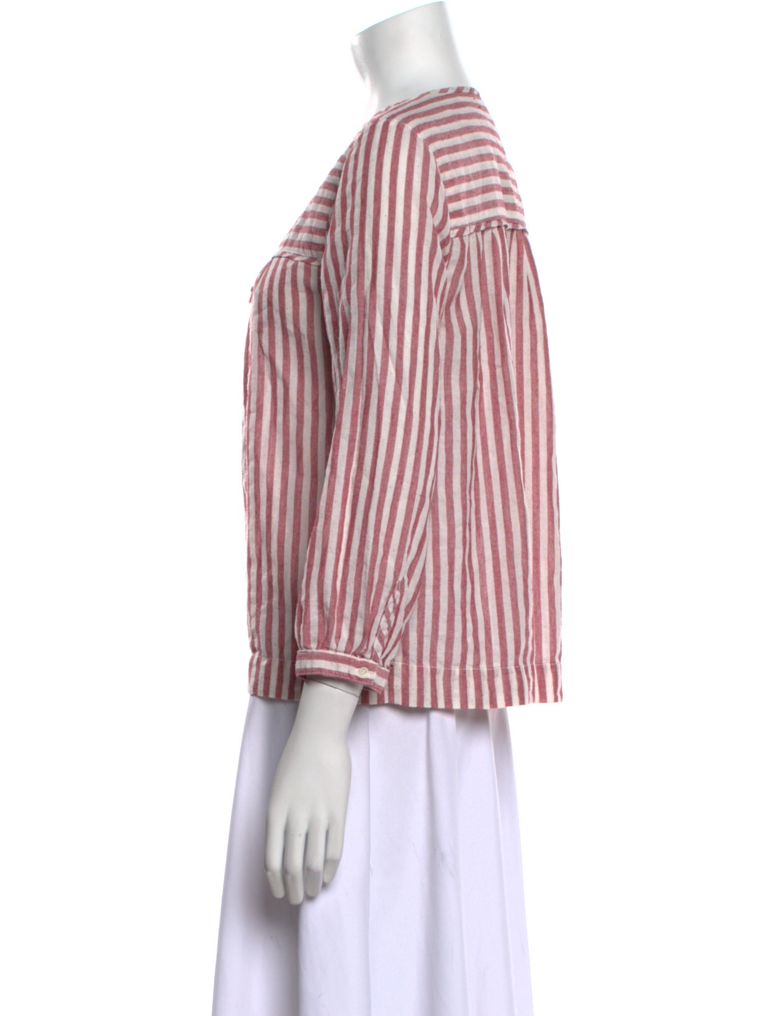 Xirena Striped V-Neck Blouse