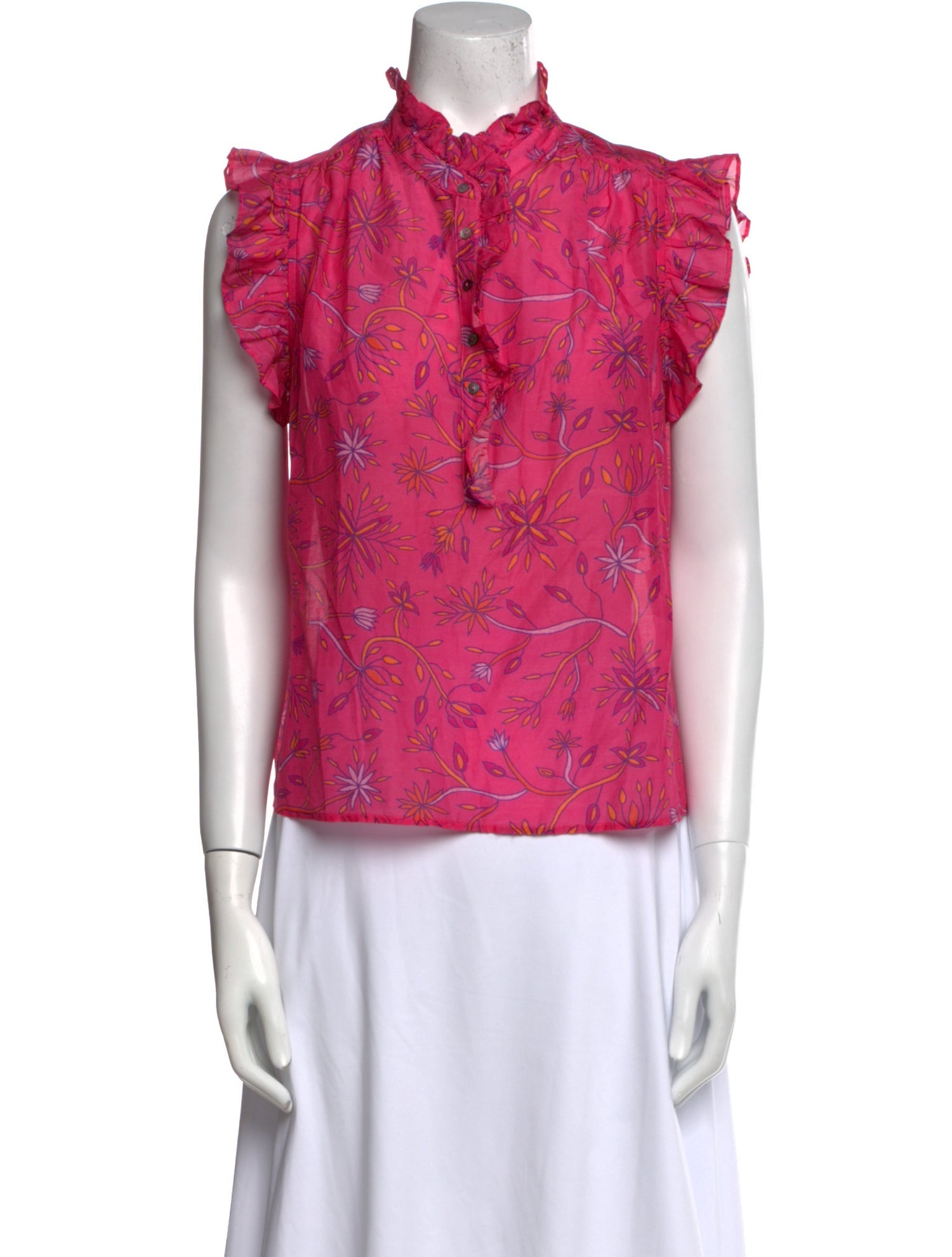 Xirena Floral Print Mock Neck Blouse