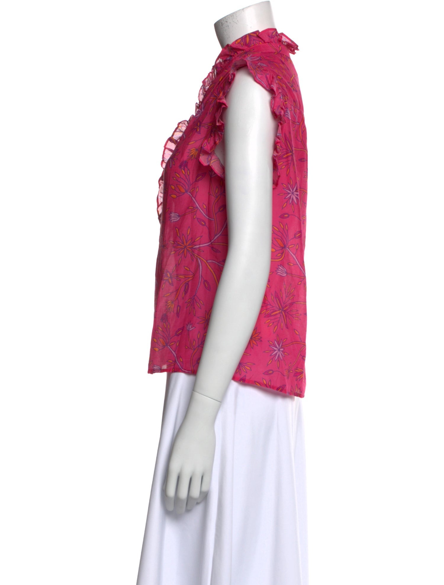 Xirena Floral Print Mock Neck Blouse