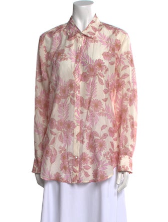 Xirena Floral Print Long Sleeve Button-Up Top
