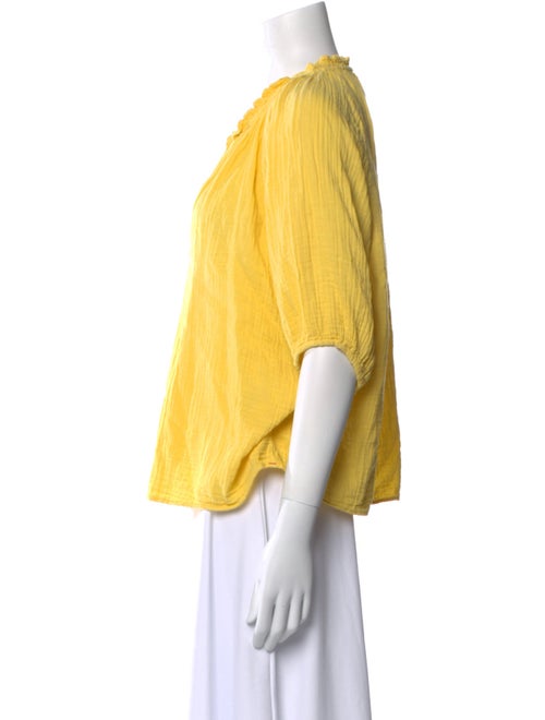 Xirena Plunge Neckline Three-Quarter Sleeve Blouse