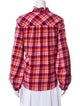 Xirena Plaid Print Mock Neck Button-Up Top