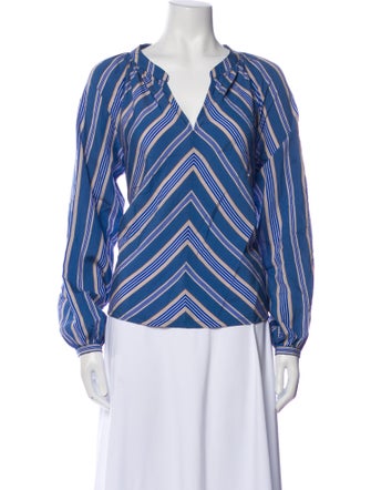 Xirena Striped V-Neck Blouse