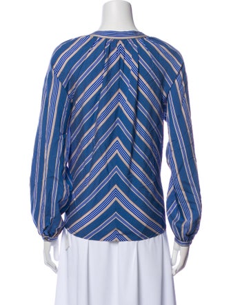Xirena Striped V-Neck Blouse