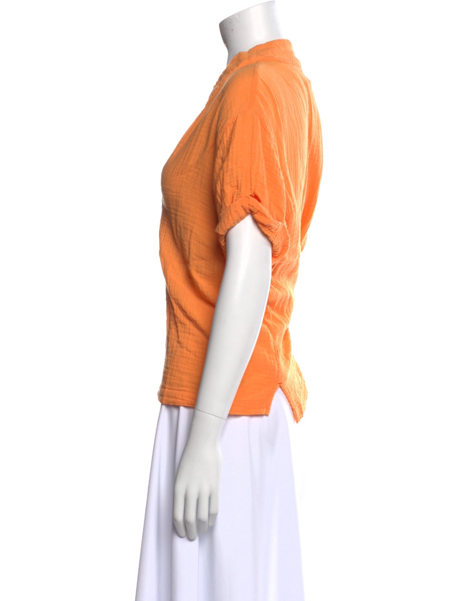 Xirena V-Neck Short Sleeve Button-Up Top