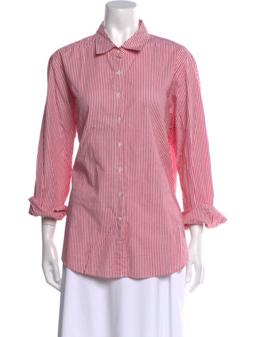 Xirena Striped Three-Quarter Sleeve Button-Up Top