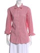 Xirena Striped Three-Quarter Sleeve Button-Up Top