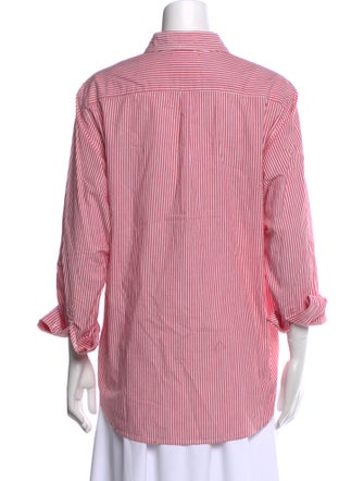 Xirena Striped Three-Quarter Sleeve Button-Up Top