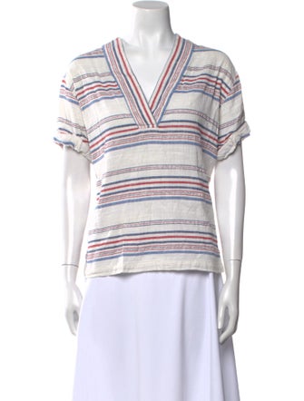 Xirena Striped V-Neck Top