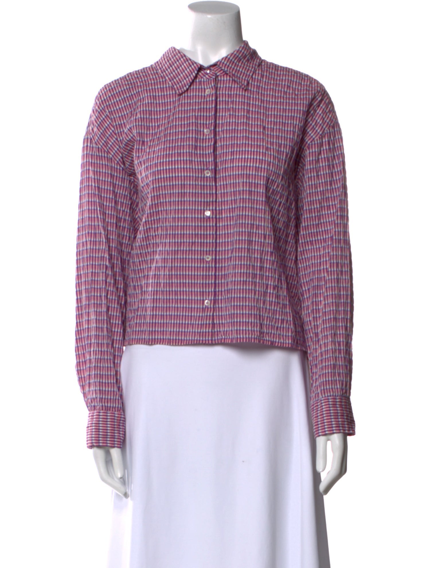 Xirena Plaid Print Long Sleeve Button-Up Top