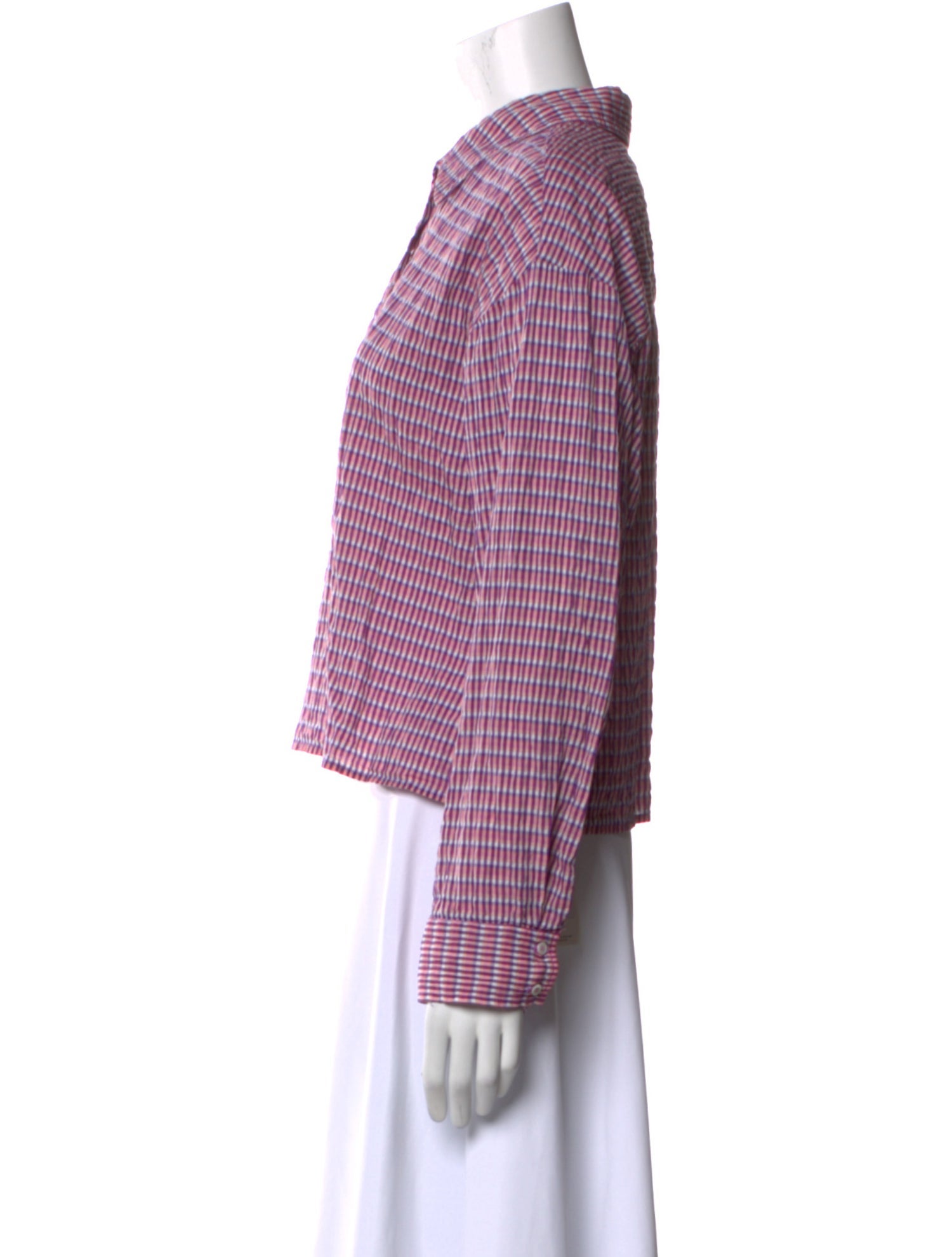 Xirena Plaid Print Long Sleeve Button-Up Top