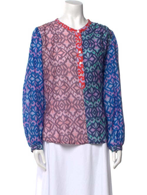 Xirena Printed Crew Neck Blouse