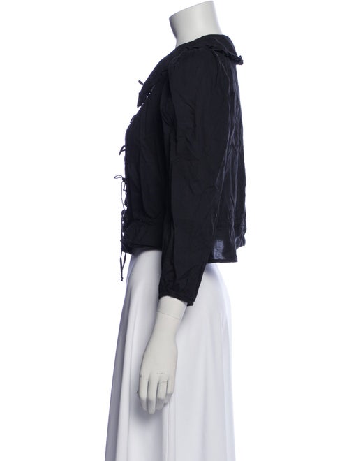 Xirena V-Neck Three-Quarter Sleeve Crop Top