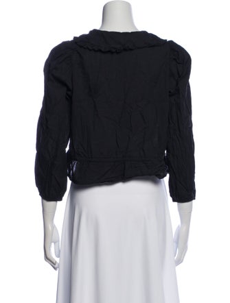 Xirena V-Neck Three-Quarter Sleeve Crop Top