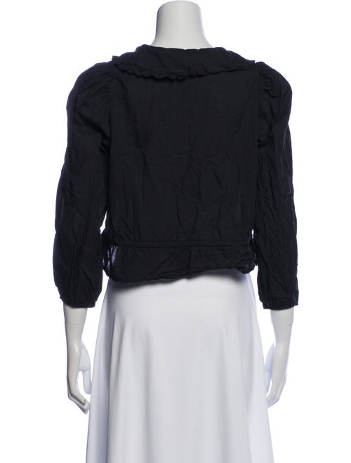 Xirena V-Neck Three-Quarter Sleeve Crop Top