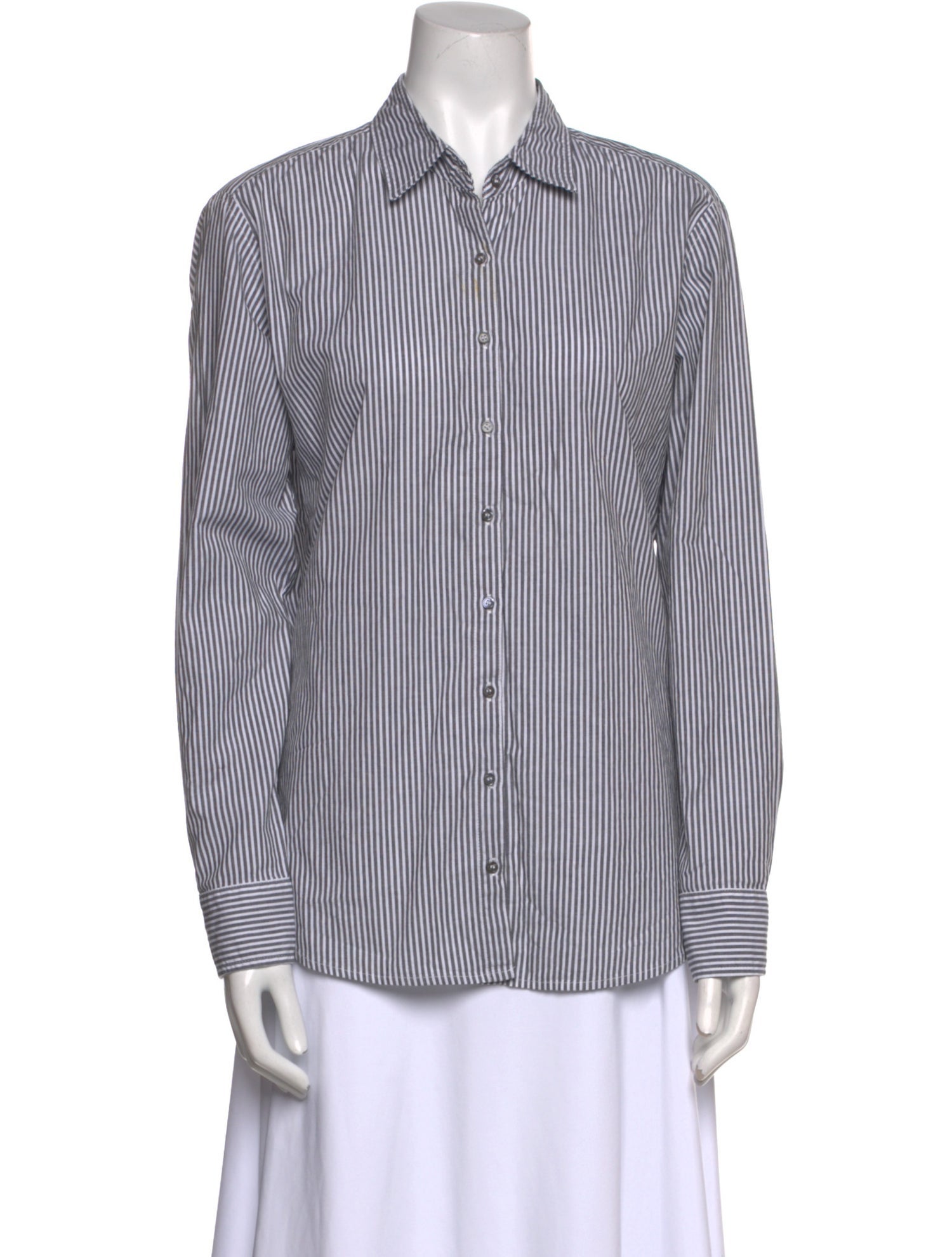Xirena Striped Long Sleeve Button-Up Top