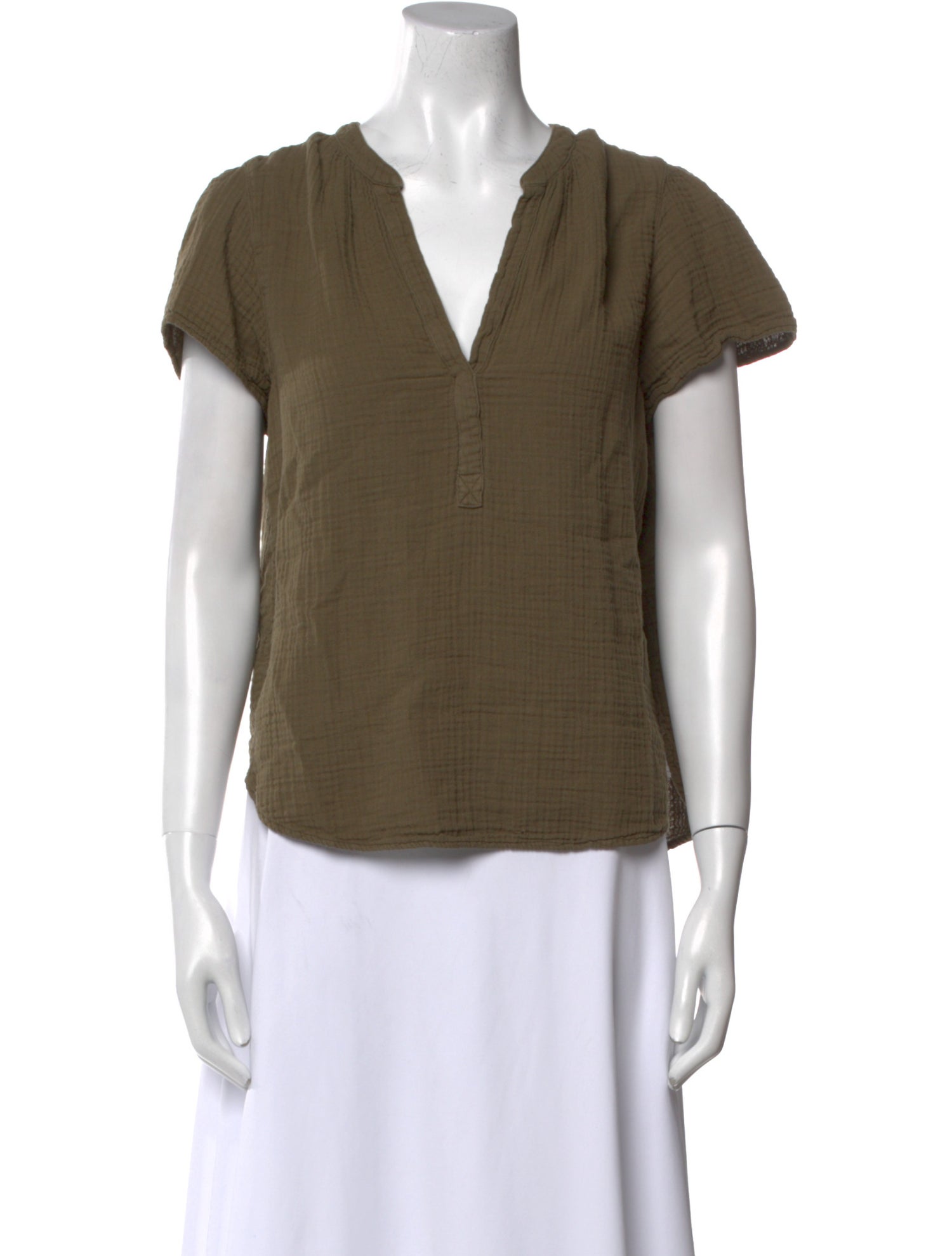 Xirena V-Neck Short Sleeve Blouse